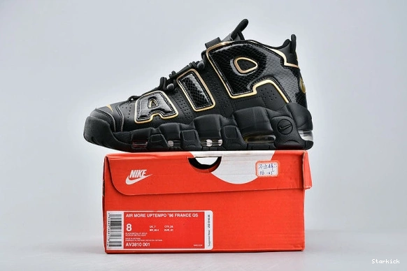 “FRANCE” NIKE UPTEMPO BLACK AV3810-001 AIR GOLD MORE METALLIC 1024